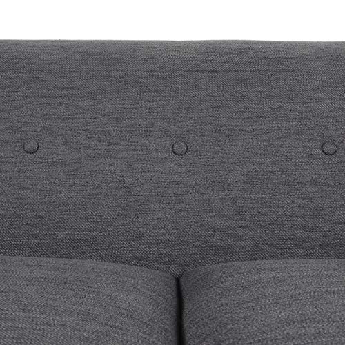 Christopher Knight Home Mableton 3 Seater Sofa, Charcoal + Espresso