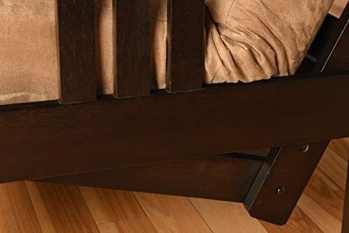 Kodiak Furniture Monterey Queen Futon Set in Espresso Finish, Suede Black