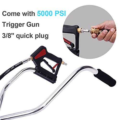 MUTURQ 21 Inch Pressure Washer Surface Cleaner, Commercial Stainless Steel House & Wand, Fit Max 4500 PSI Gas Power Washer
