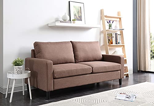 Nathaniel Home Modern Loveseat Couch Sofas, Brown
