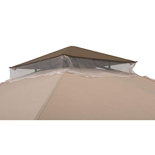 Sunjoy Shelby 9.5x9.5 ft. 2-Tone Steel Gazebo, Tan and Brown