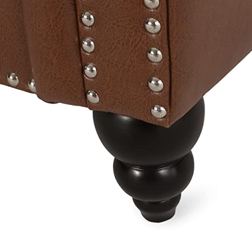 Christopher Knight Home Parkhurst Sofas, Cognac + Dark Brown