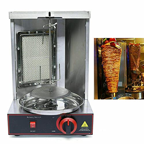 Commercial Gas Shawarma Machine Vertical LPG Kebab Machine BBQ Rotisserie Oven Smokeless 110V (1 Burner)