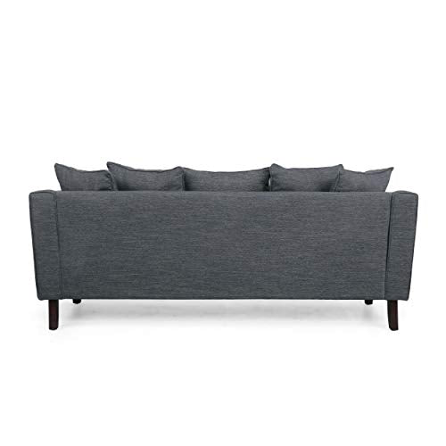 Christopher Knight Home Fairburn 3 Seater Sofa, Charcoal + Espresso
