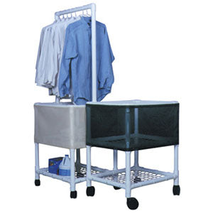 MJM Elevated Laundry Basket with Utility Shelf