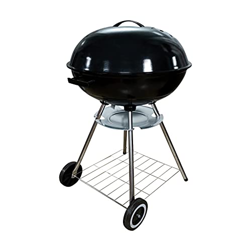 ZHAOJ Outdoor 22 Inch Barbecue Grill, Round Charcoal BBQ Stove with Convenience Pulley and Handle, Portable Charcoal Grill