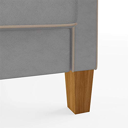 Novogratz DA036SEC Bowen Sectional Sofa with Contrast Welting, Gray