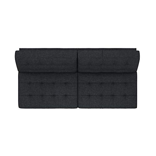 DHP Dexter Futon & Lounger, Convertible Sofa Bed & Couch, Navy Blue Futon,