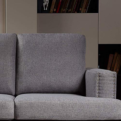 Top Space Loveseat Couch Sofa Set Accent Arm Single Chair Modern Mid Century Grey Sofa Bed 2-Seat Living Room Furniture