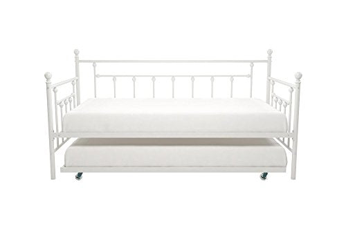 DHP Manila Metal Framed Daybed with Trundle, Twin - White