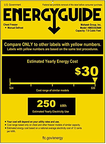 hOmeLabs 7 Cubic Feet Chest Freezer - Top Door Deep Freezer with Manual Defrost and Easy Access Defrost Drain - Home and Office Food Storage with Removable Shelf Basket and Adjustable Thermostat