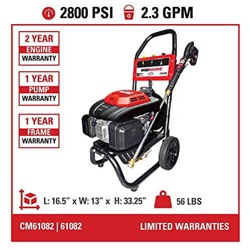 Simpson Cleaning CM61081 2800 PSI at 2.3 GPM Clean Machine Cold Water Residential Gas Pressure Washer