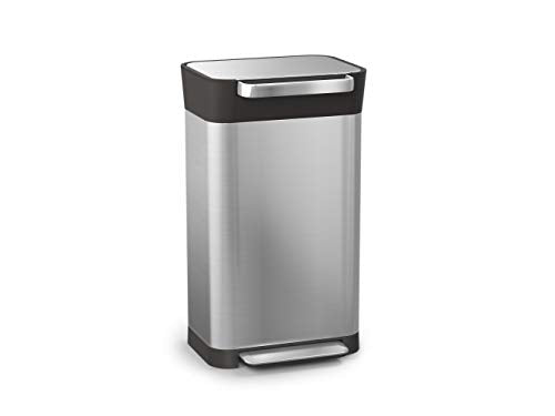 Joseph Joseph 30030 Intelligent Waste Titan Trash Can Compactor, 8 gallon / 30 liter, Stainless Steel