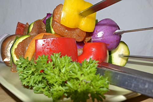 Keep on Turning 10 Skewer Kabob Kebab Shish Automatic Rotating Rotisserie Grill Rack Attachment Stainless Steel incl. 10 Skewers