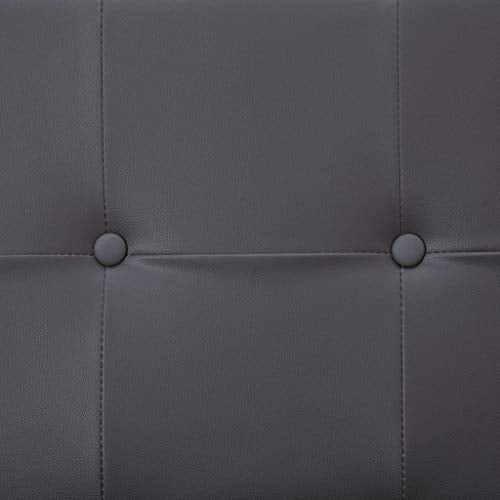 vidaXL vidaXL Sofa Bed with Armrest Gray Faux Leather