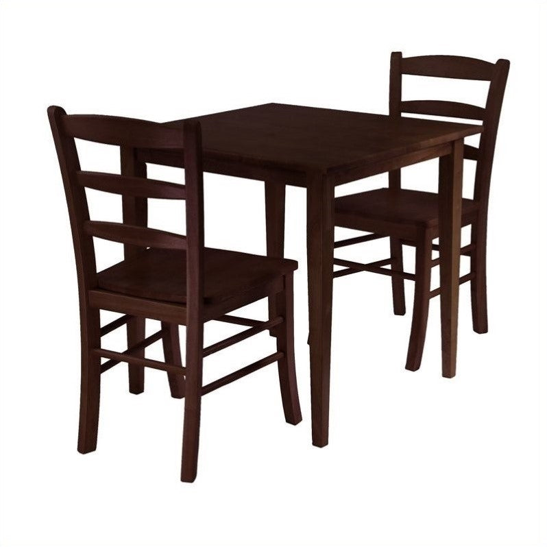 3 Piece Square Casual Dining Set in Antique Walnut