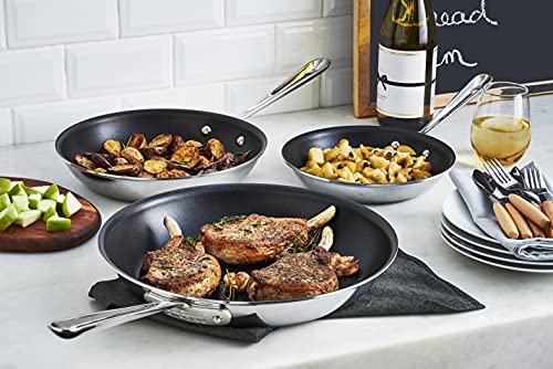 All-Clad 4112NSR2 Stainless Steel Tri-Ply Bonded Dishwasher Safe PFOA-free Non-Stick Fry Pan / Cookware, 12-Inch, Silver