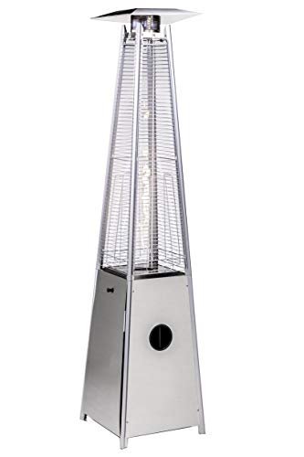 Legacy Heating Quartz Galss Tube Patio Heater, Visual Flame Heater 40000BTU (Stainless Steel)