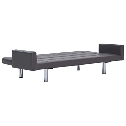 vidaXL vidaXL Sofa Bed with Armrest Gray Faux Leather