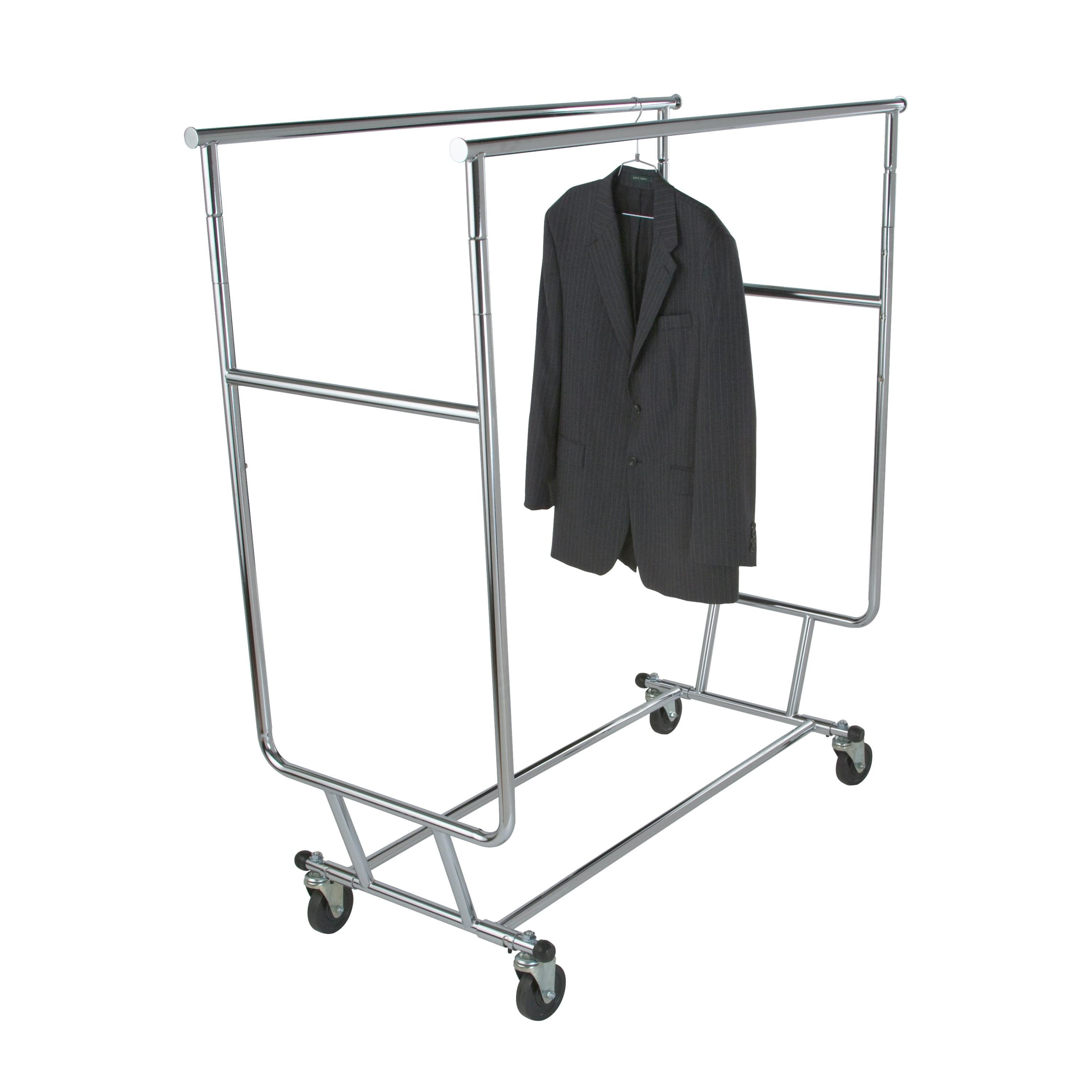 Econoco Collapsible Garment Rack w/ Double Round Tubing Hangrail