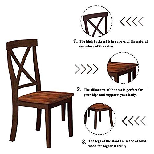 Harper & Bright Designs Dining Table Set - 5 Piece Round Dining Set with 4 Chairs Wood Dining Table Set