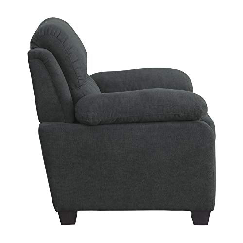 Lexicon Jett Living Room Loveseat, Dark Gray