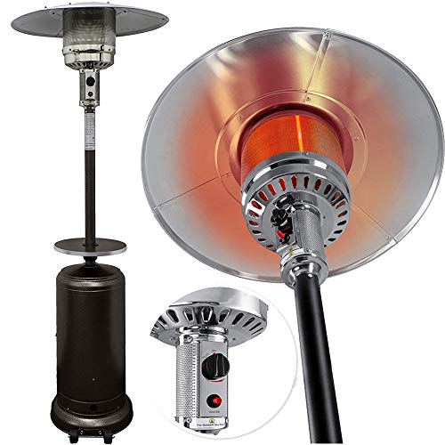 CAIYUAN Propane Patio Heater，Outdoor Patio Heater with Wheels and Table Large Outdoor Propane Standing Heater 【American Standard Interface】 for Garden Courtyard (Black)