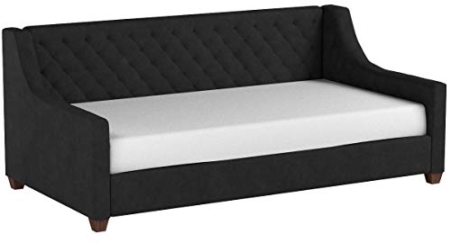 DHP Jordyn Diamond Tufted Upholstered Daybed/ Sofa Bed, Twin Size Frame, Gray Velvet