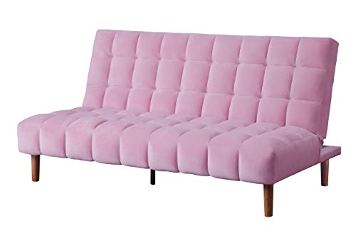 Acme Furniture Yolandi Sofas, Pink and Walnut