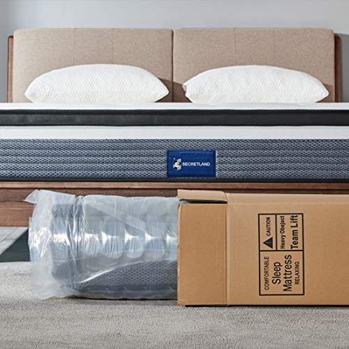 King Mattress, Ssecretland 12 inch Individually Wrapped Coils Innerspring Mattress, Pocket Spring Hybrid Mattresses with CertiPUR-US Certified Foam, Plush Yet Supportive