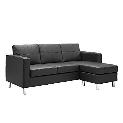 Small Spaces Configurable Sectional Sofa, Black