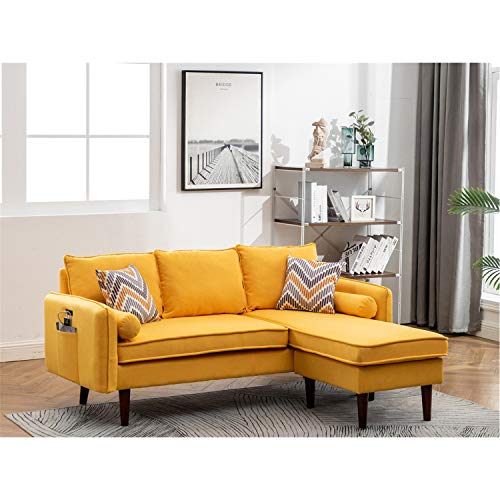 Lilola Home LHF-89628YW Sectional, Yellow