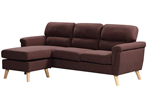 Harper&Bright Designs Modern Linen Fabric Sectional Sofa L Shape Couch with Reversible Chaise Loung, Sectional Sofa Couch for Living Room L-Shape Sofa Couch 4-seat Sofas Sectional for Apartment Home