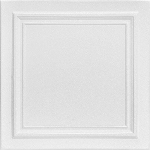 A la Maison Ceilings R24 Line Art Foam Glue-up Ceiling Tile (256 sq. ft./Case), Pack of 96, Plain White
