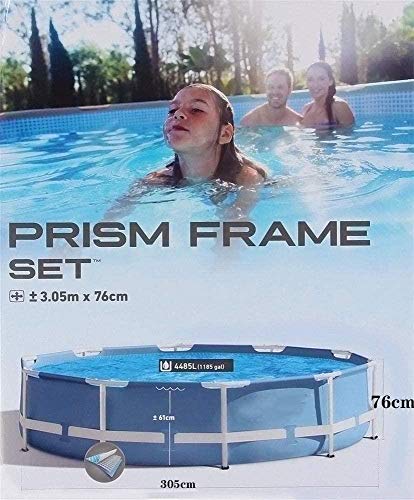 120In×30In Swimming Pool Paddling Pool Round Frame Above Ground Pool Pond Family Swimming Pool Metal Frame Structure Pool