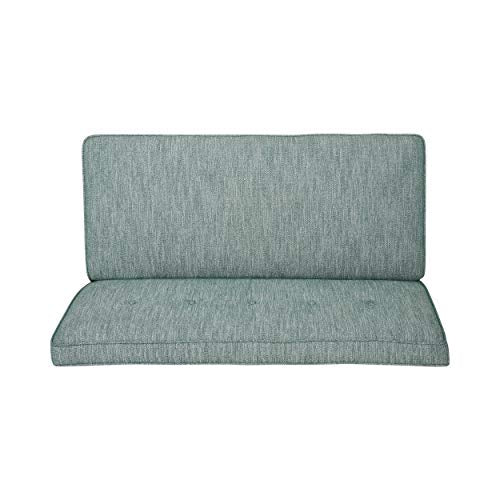GDFStudio Christopher Knight Home Simona Modern Fabric Settee with Hair Pin Legs, Green, Texture