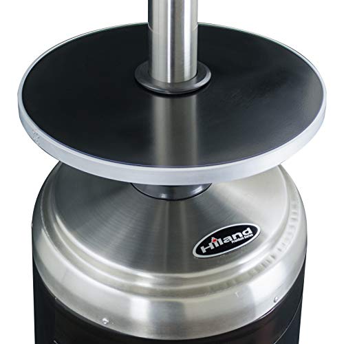 Hiland HLDS01-SSBLT 48,000 BTU Propane Patio Heater with Wheels, Large, Black