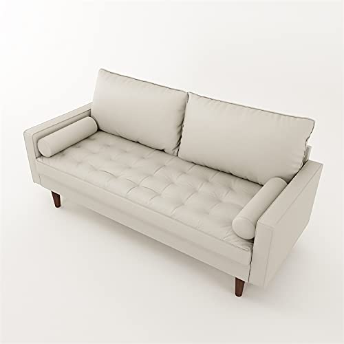 Kingway Furniture Faux Leather Genoa Living Room Sofa in Gray