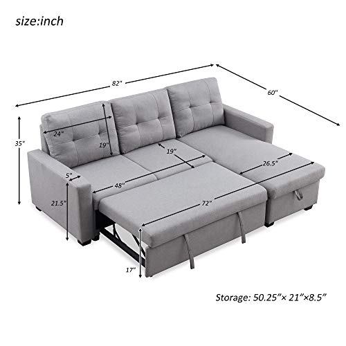 Reversible Sleeper Sectional Sofa -82