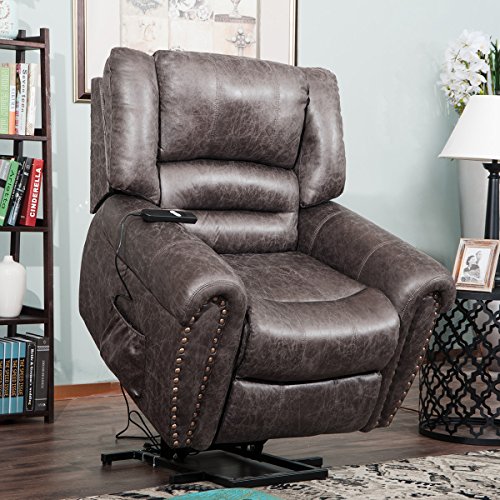 Harper&Bright Designs Recliner Wilshire Series Heavy-Duty Power Lift Recliner Chair (Smoky Brown)