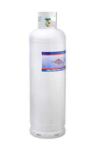 Flame King YSN-100 YSN100 100 Pound Steel Propane Tank Cylinder with 10% POL Valve and Collar, White