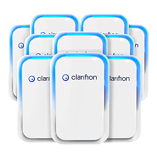 Clarifion - Negative Ion Generator with Highest Output (10 Pack) Filterless Mobile Ionizer & Travel Air Purifier, Plug in, Eliminates: Pollutants, Allergens, Germs, Smoke, Bacteria, Pet Dander & More