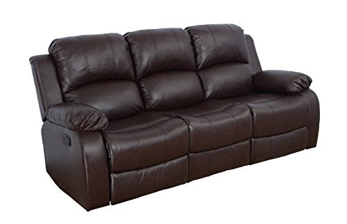 Lifestyle Furniture Odessa Reclining Sofa, Dark Brown