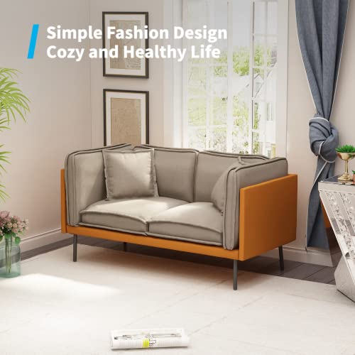 MUZZ Loveseat Sofa Couch, Leather Couch Sofa, Small Sofa Couches Furniture for Small Spaces,for Bedroom for Living Room, Faux Leather Sofa for Small Living Room