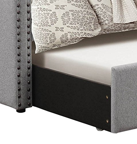 Homelegance Tulney Fabric Upholstered Daybed with Trundle, Twin, Gray