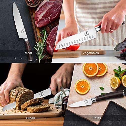 Knife Set, imarku 16-Pieces Premium Kitchen Knife Set, German Stainless Steel Knife Set with Block and Knife Sharpener
