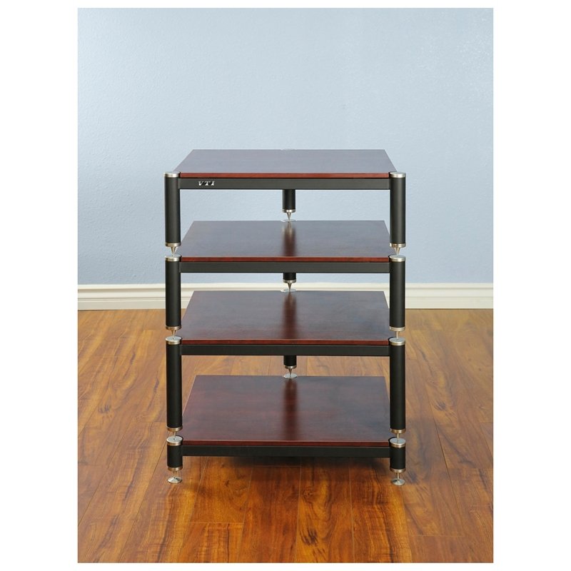 4-Shelf Audio Rack-Silver / Black / Cherry