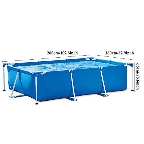 Rectangular Pool Above Ground Pool Steel Frame Rectangular Swimming Pool Large, Backyard, Outdoor, 8.5ft x 5.2ft x 2.1ft