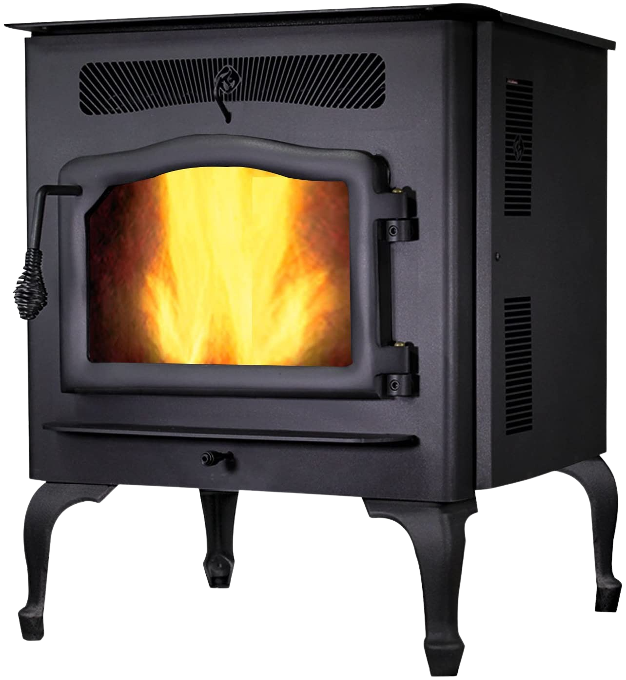 Magnum Country Flame Little Rascal Wood Pellet Stove With Auto Ignition Black Door & Legs New