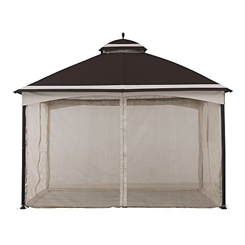 Sunjoy Thelma 10.5 x 13 ft. 2-Tier Steel Gazebo, Brown & Tan